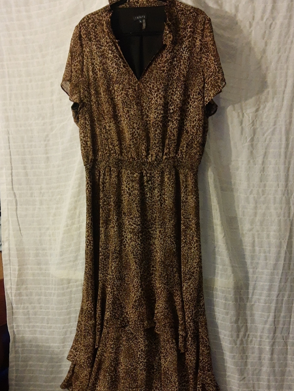 Avenue Brown Leopard-Print Maxi Dress with Ruffle Hem